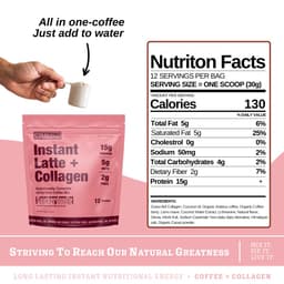 STRONG COFFEE COMPANY Daybreaker Instant Latte with Collagen STRONG COFFEE COMPANY protein powder