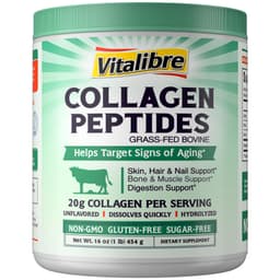 Vitalibre Bovine Collagen Peptides Powder for Women and Men, Grass-Fed Hydrolyzed Collagen Protein Type I & III Vitalibre protein powder